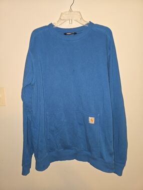 Carhartt Men's Crewneck Work Force Lightweight Sweatshirt in Bright Blue